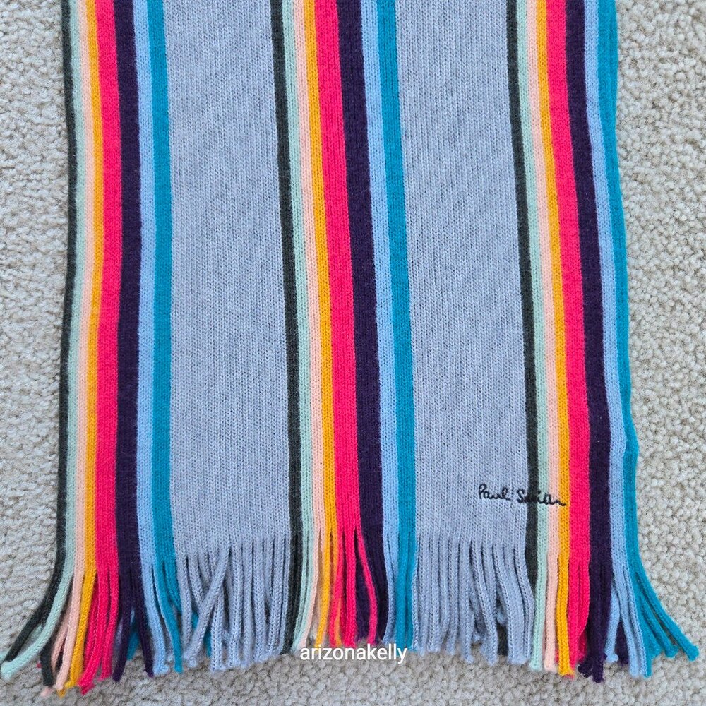 NWOT Paul Smith Knit Wool Striped Scarf - Picture 8 of 16